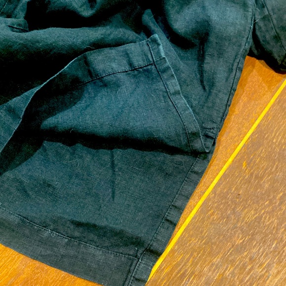 Dark Black Eileen Fisher Linen Pants - Picture 5 of 6